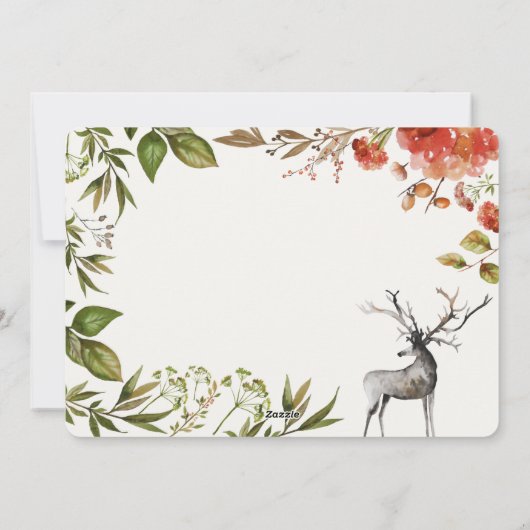 Waterverf bladervlek met meerfotokerstmis feestdagenkaart (Achterkant)