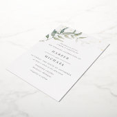 Waterverf bladgoudshimmer bruiloft folie uitnodiging (Gedraaid)