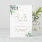 waterverf bladgroen | Eerste mededeling Kaart (Staand voorkant)