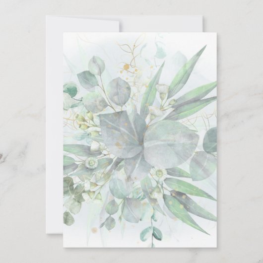 waterverf bladgroen | Eerste mededeling Kaart (Achterkant)