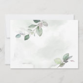 Waterverf bladgroen en metalen gouden bruiloft save the date (Achterkant)