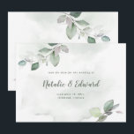 Waterverf bladgroen en metalen gouden bruiloft save the date<br><div class="desc">Etherische waterverf bladgroen en metalen gouden effect bruiloft save the date uitnodiging. Met prachtige waterverf details. Deze moderne bruiloftsuitnodiging zet de toon voor je grote dag.</div>