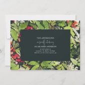 Waterverf bladgroen kerst geboorteaankondiging feestdagenkaart (Achterkant)