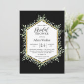 Waterverf bladgroen lijst vrijgezellenfeest kaart