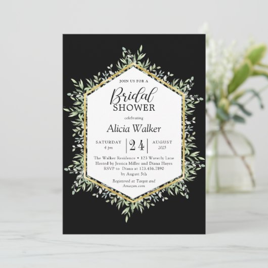 Waterverf bladgroen lijst vrijgezellenfeest kaart