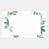 Waterverf bladgroene botanische afbeelding rechthoekige sticker (Voorkant)