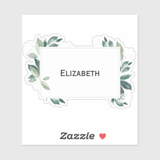 Waterverf bladgroene botanische sticker (Vel)