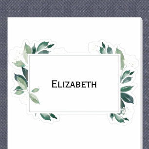 Waterverf bladgroene botanische sticker