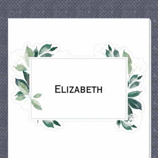 Waterverf bladgroene botanische  sticker