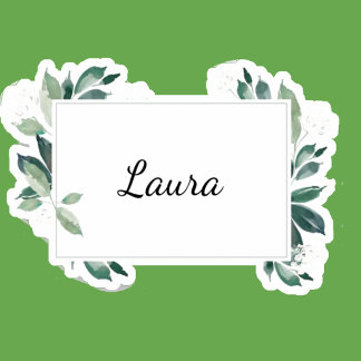 Waterverf bladgroene botanische  sticker