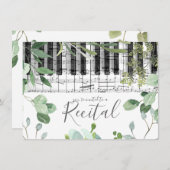 waterverf bladmuziek recital kaart (Voorkant / Achterkant)