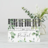 waterverf bladmuziek recital kaart (Staand voorkant)