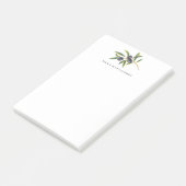 Waterverf Bladzijde Olijftak Personal Monogram Post-it® Notes (Schuin)
