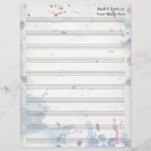 Waterverf Blanco blad muziek 10-inch
