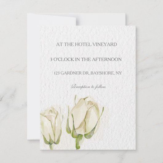 waterverf blanke rozenbruine roodbruine uitnodigin kaart (Achterkant)