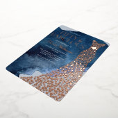 Waterverf Blauw 50ste Verjaardag Roos Gouden Jurk Folie Uitnodiging (Gedraaid)