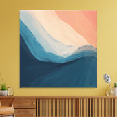 Waterverf Blauw Abstract KunstaartwongCanvas Pr Canvas Afdruk (Insitu (Woonkamer))
