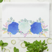 Waterverf Blauw Abstracte Keuken Handdoek (Gevouwen)