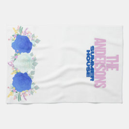 Waterverf Blauw Abstracte Keuken Handdoek