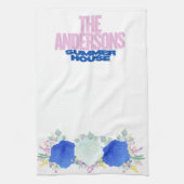 Waterverf Blauw Abstracte Keuken Handdoek (Verticaal)