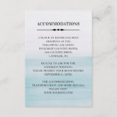 Waterverf blauw accommodaties. Trouwdetails Informatiekaartje (Voorkant)