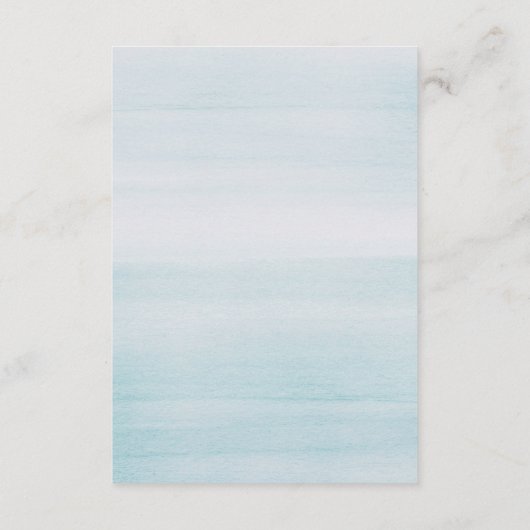 Waterverf blauw accommodaties. Trouwdetails Informatiekaartje (Achterkant)