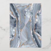 waterverf blauw agaat kruis doop folie uitnodiging (Achterkant)