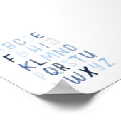 Waterverf blauw alfabet poster (Hoek)