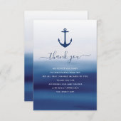 waterverf blauw anker baby shower dank u kaart (Voorkant / Achterkant)