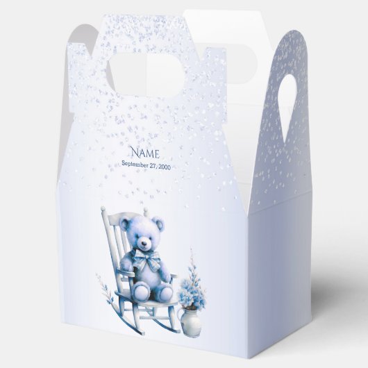 Waterverf Blauw Baby Beer Favor Box Bedankdoosjes (Geopend)