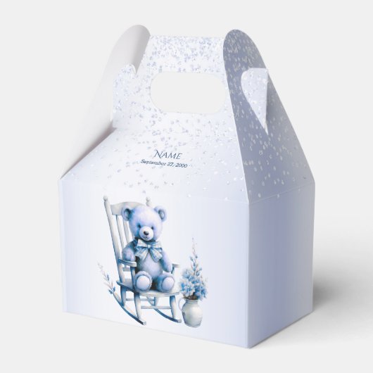 Waterverf Blauw Baby Beer Favor Box Bedankdoosjes (Voorkant Zijde)