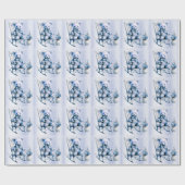 Waterverf Blauw Baby Beer inpakpapier (Vlak)