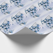 Waterverf Blauw Baby Beer inpakpapier (Hoek)