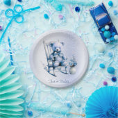 Waterverf Blauw Baby Beer Papier Bord (Feest)