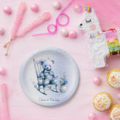 Waterverf Blauw Baby Beer Papier Bord (Feest)