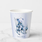 Waterverf Blauw Baby Beren papieren bekers (Achterkant)
