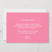 Waterverf Blauw Baby Meisje Booties Baby shower Bedankkaart (Achterkant)