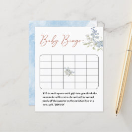 Waterverf blauw baby shower bingogame