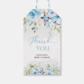 Waterverf blauw baby shower cadeau labels cadeaulabel (Voorkant)