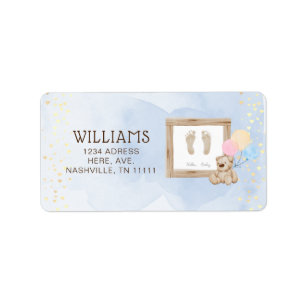 Waterverf blauw Baby shower voor topaanbiedingen H Etiket