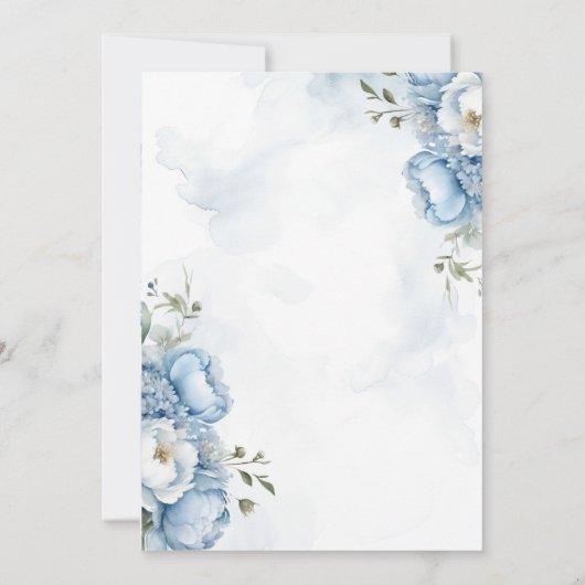 Waterverf Blauw Beer Barly Wachten Baby shower Kaart (Achterkant)