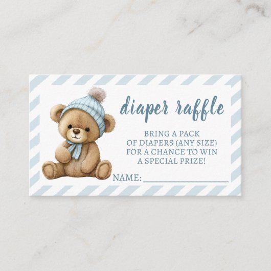 Waterverf blauw beer - kaartenkaartenkaartjes voor informatiekaartje (Voorkant)