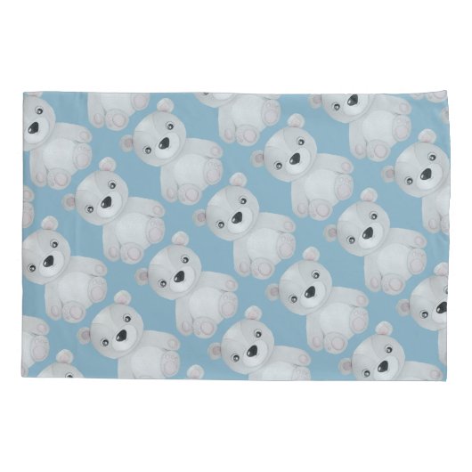 Waterverf blauw Beer Kussensloop (Achterkant)