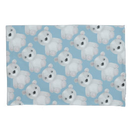 Waterverf blauw Beer Kussensloop