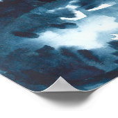 Waterverf blauw berglandschap, landschap poster (Hoek)