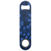 Waterverf blauw blad patroon speed flessenopener (Voorkant)