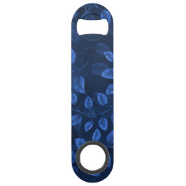 Waterverf blauw blad patroon speed flessenopener