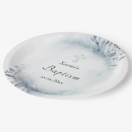 waterverf blauw bladerblad Baptisme Papier Bord