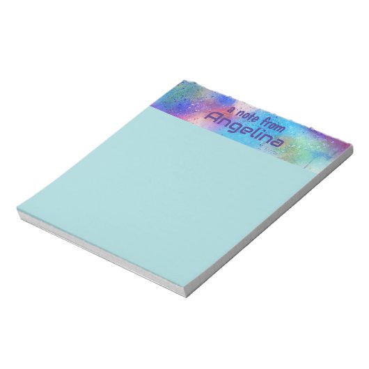 Waterverf blauw blauwgroen groen splash blauw lett notitieblok (Linkerzijde)