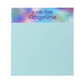 Waterverf blauw blauwgroen groen splash blauw lett notitieblok (Voorkant)